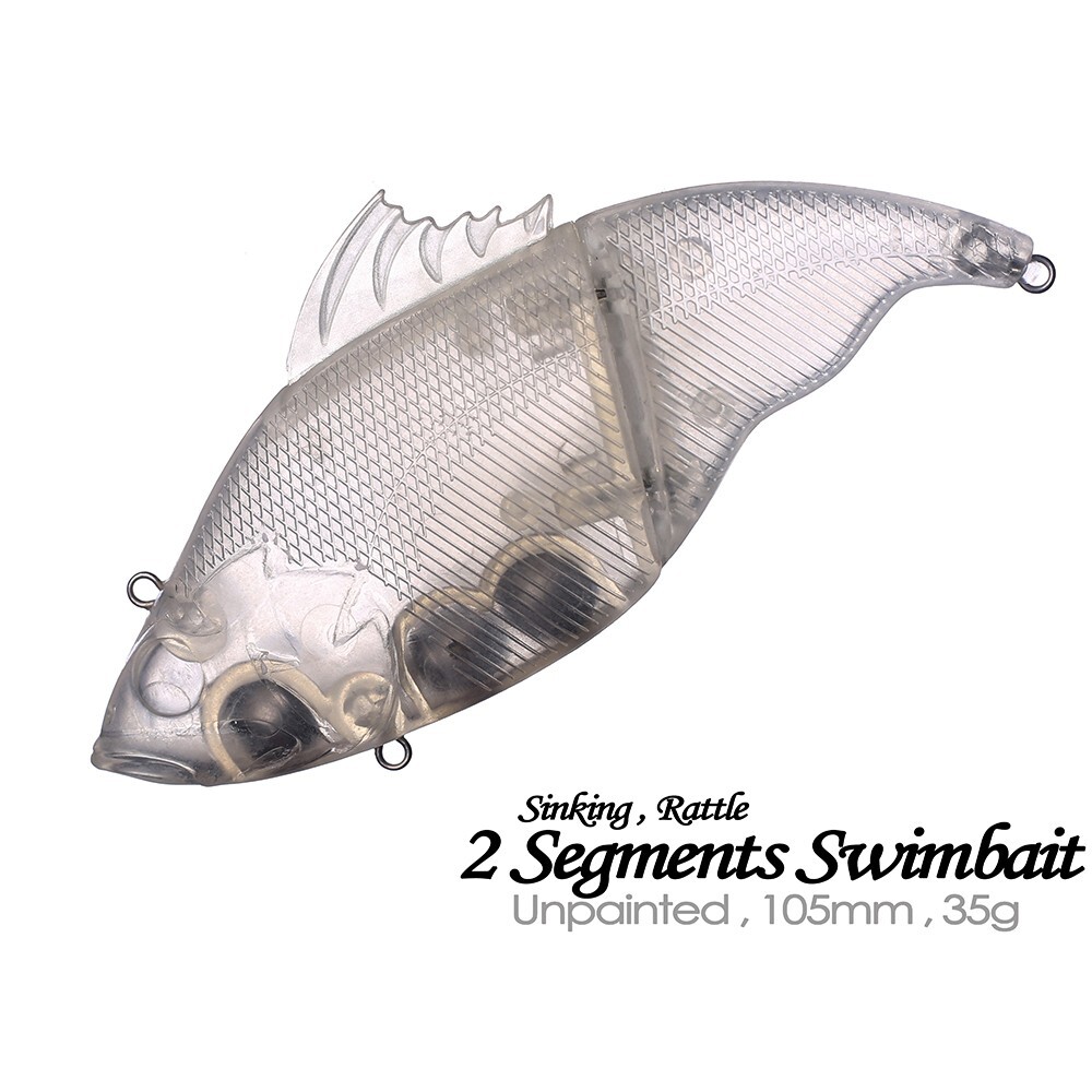 5PCS 10.5CM 35G  Sinking Rattle Swimbait Unpainted Bait Blank Fishing Lure model