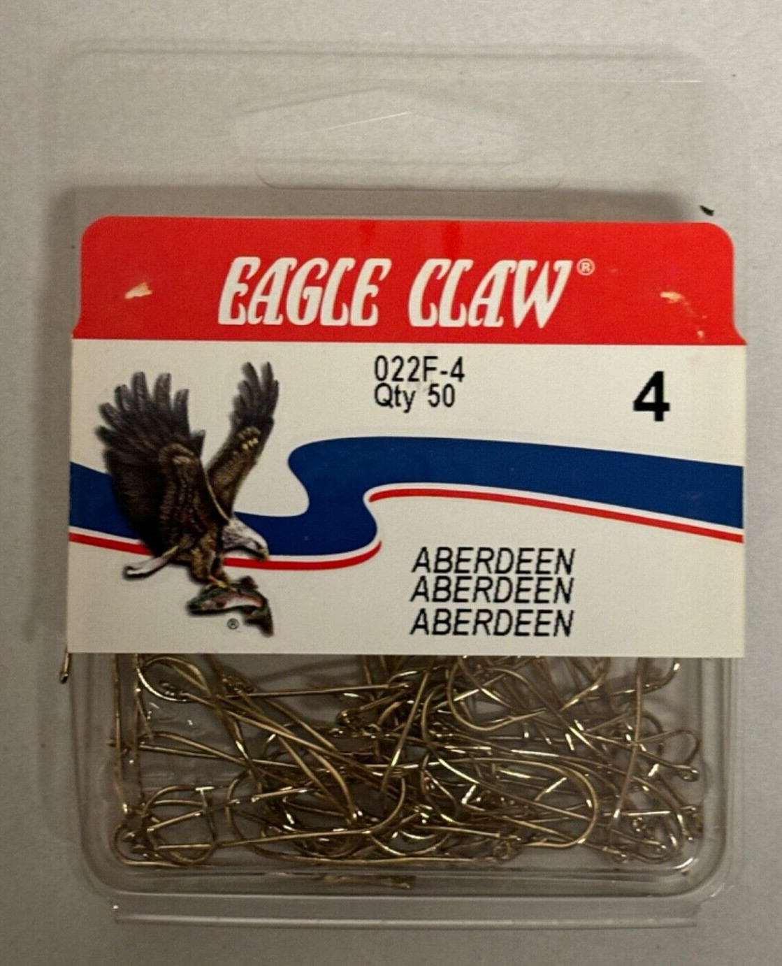Eagle Claw - Gold Aberdeen Fishing Hooks - 022F-4 - QTY 50