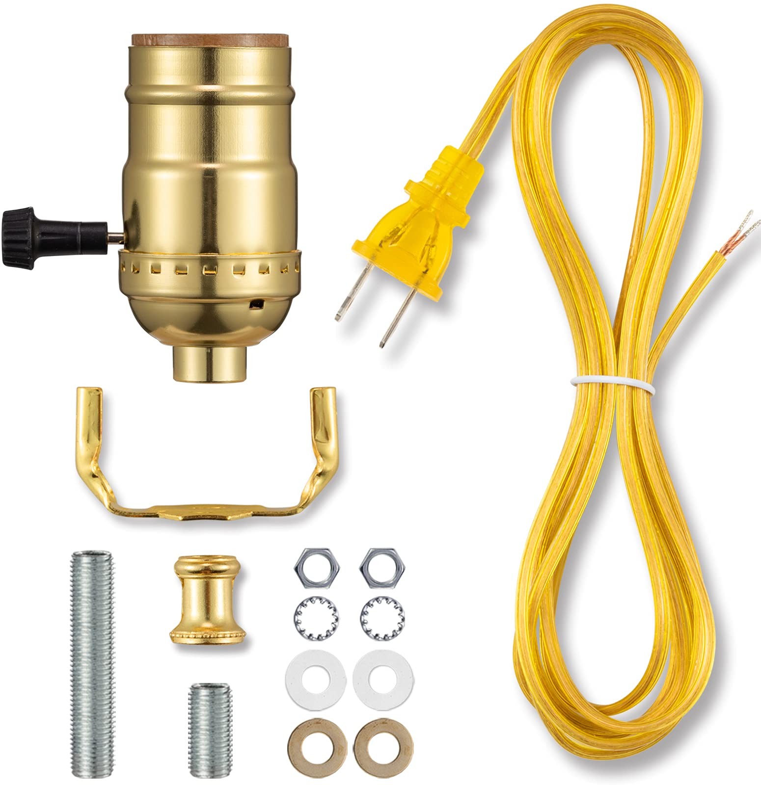 Lamp Rewire Kit, Kits for Do It Yourself, Repair Kit Polished Brass