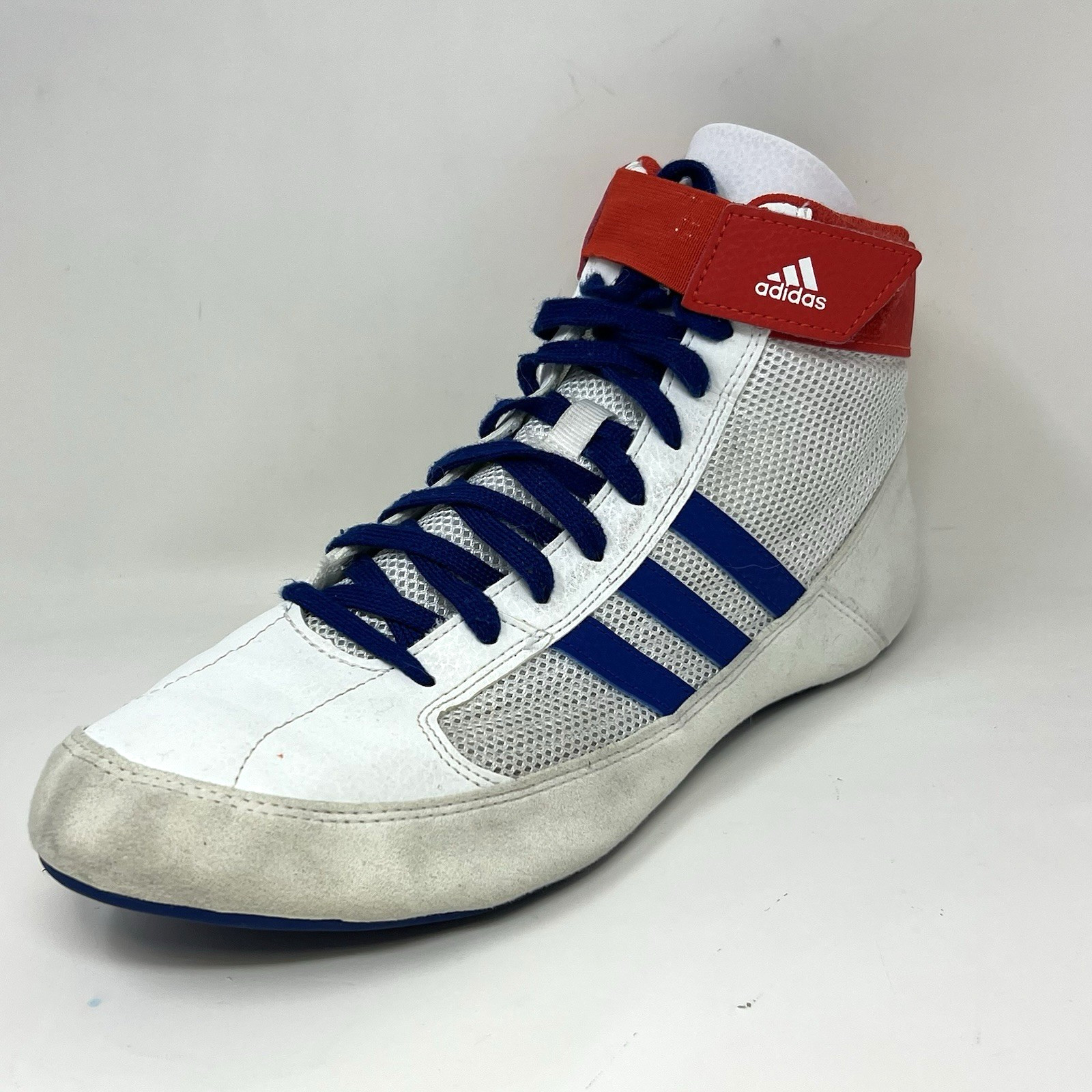 Adidas Wrestling Shoes Sneakers Men 9.5 White High Tops Combat Sport MMA Boxing