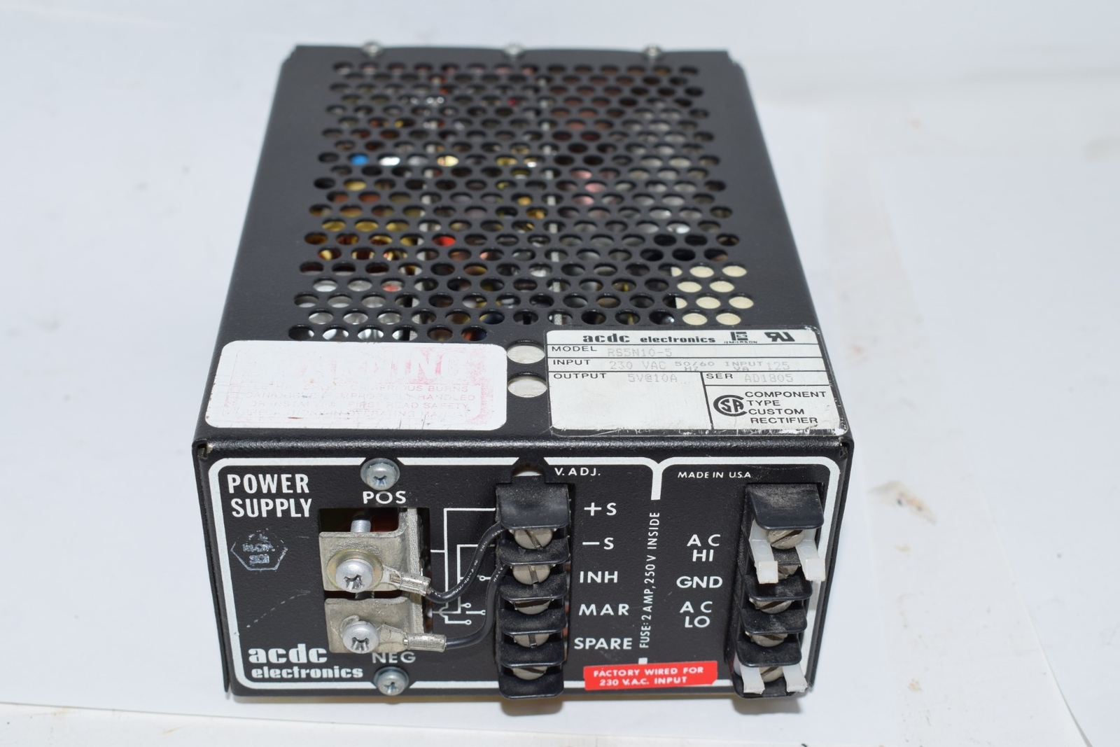 EMERSON ACDC RS5N10-5 Power Supply 230VAC 5V 10A