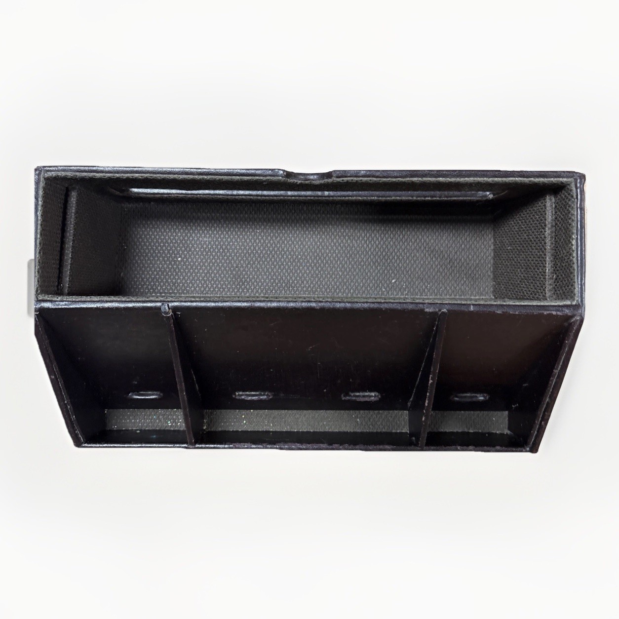 Brown Leather-like Electronics Charging Station Tabletop Valet