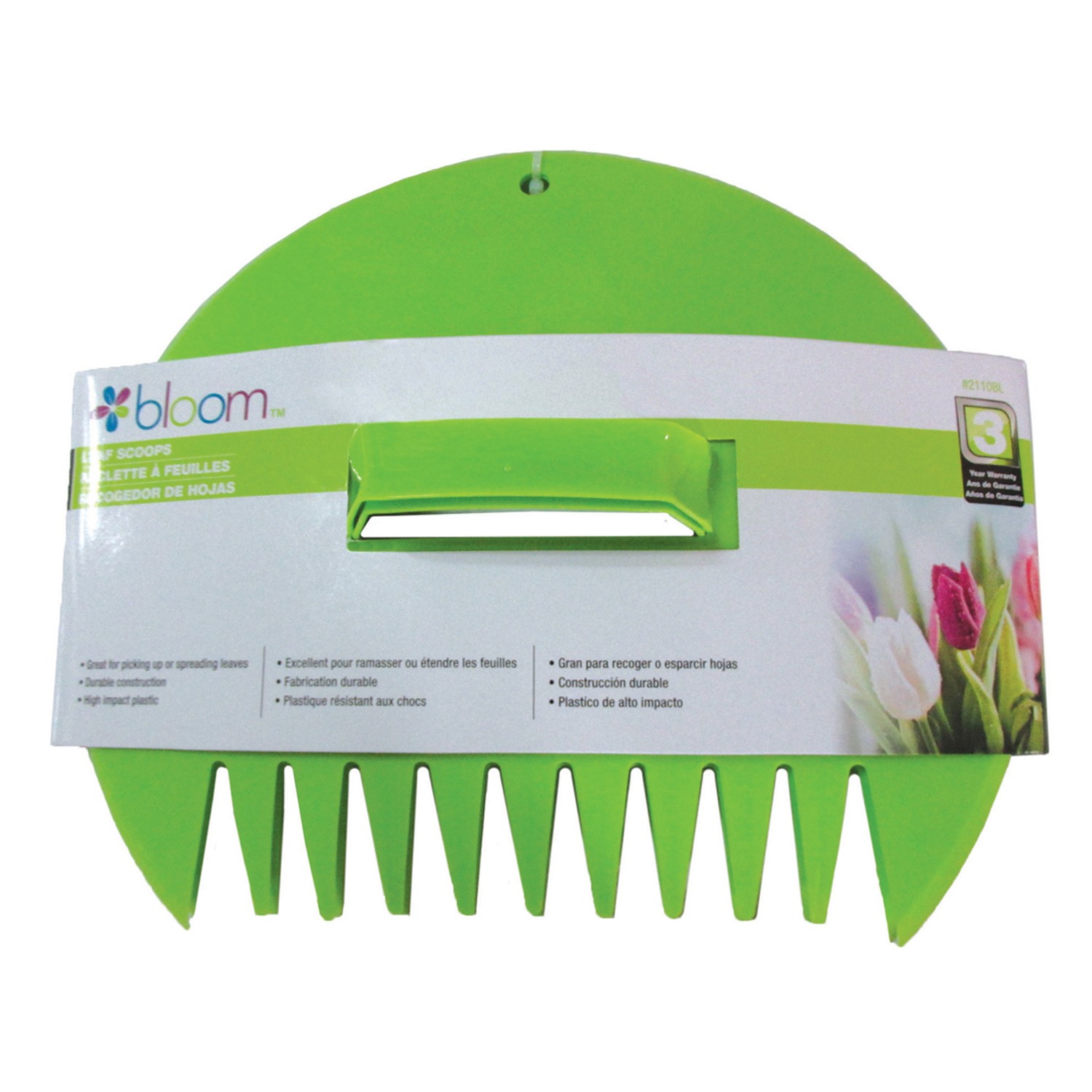 Bloom 2110BL Assorted Poly 12-Tines Leaf Scoop with Plastic handle (Pack of 6)