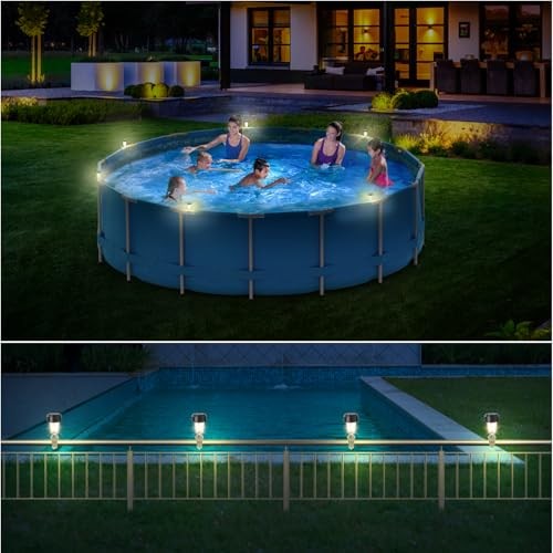 VICHTOP Solar Pool Lights - 6 Pack, Pool Light for Framed Above Ground 6-Pack