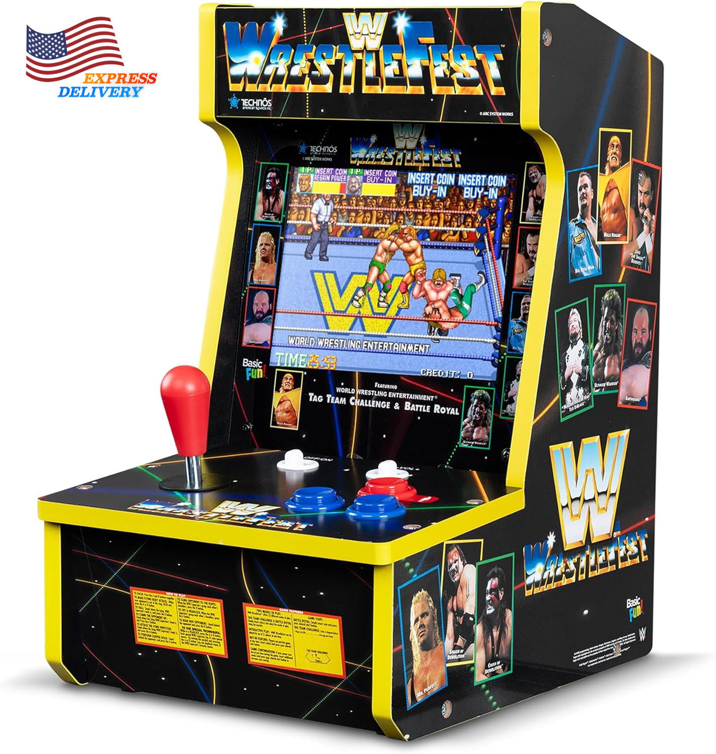 WWE Counter Series Game Machine 4 Games 8" Liquid Crystal Screen Mini Cabinet