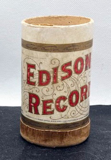 EDISON RECORD ~ c1907 Record Tube with Edison Photograph, Empty