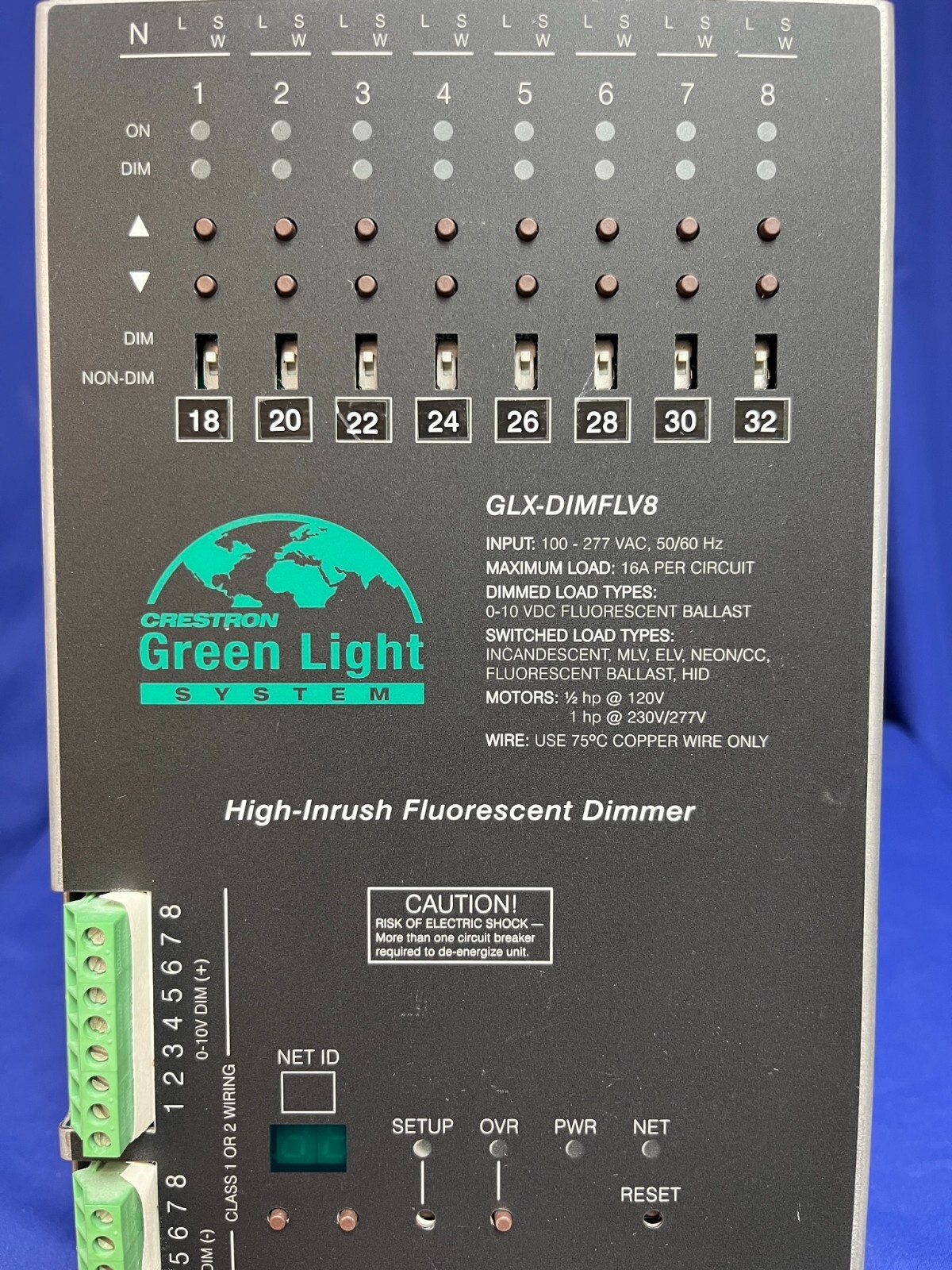 Crestron GLX-DIMFLV8, 8 Channel 0-10V Dimmer Module (6501758) - PreOwned