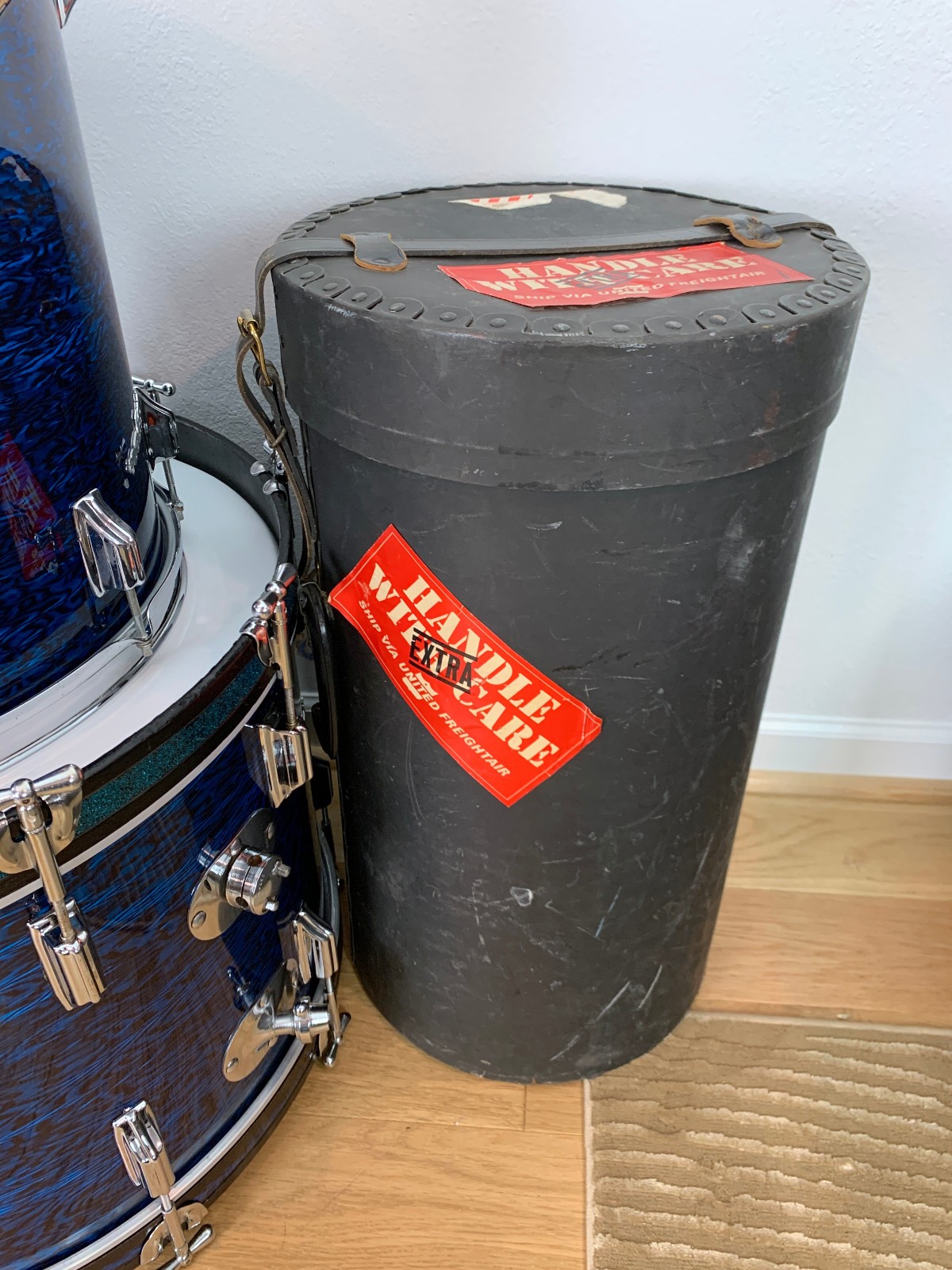 ROGERS Cleveland Buddy Rich Holiday Drum Set Blue Onyx Wood Dyna Canister Throne