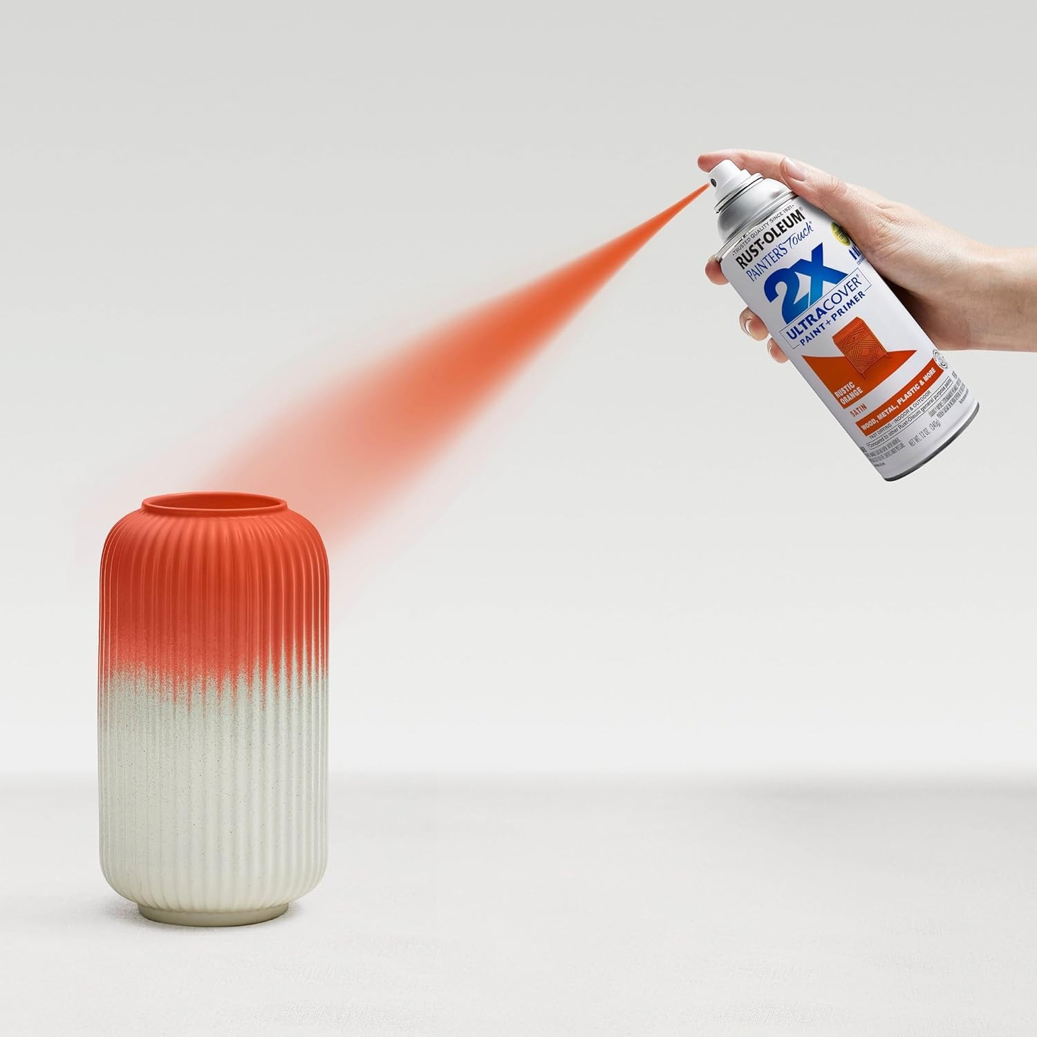 Rust Oleum Painter's Touch 2X Satin Fire Orange Paint 12 Ounce Spray Can