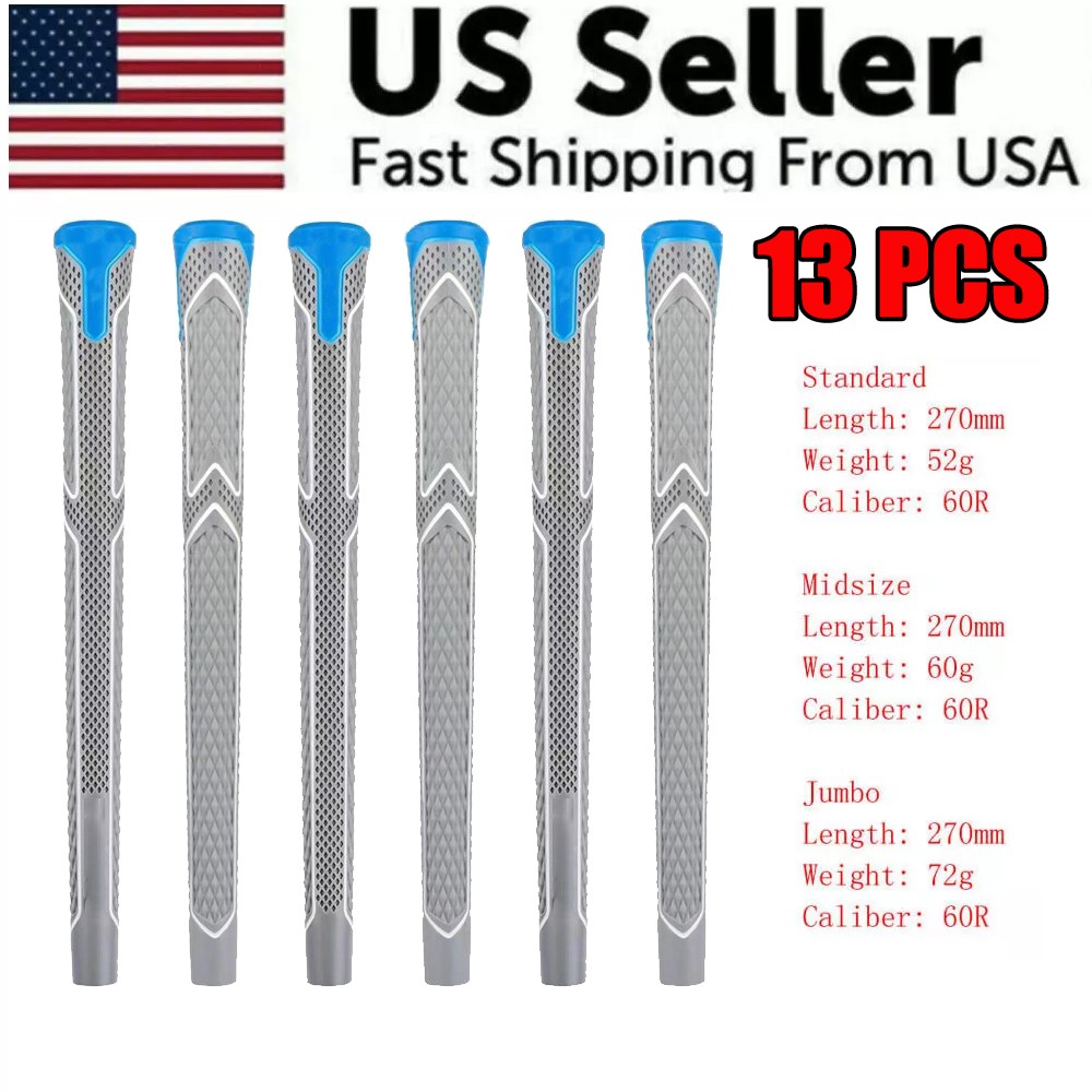 13x Golf Grips Golf Club Grip Rubber Anti-Slip Midsize/Jumbo/Standard Multi-Size