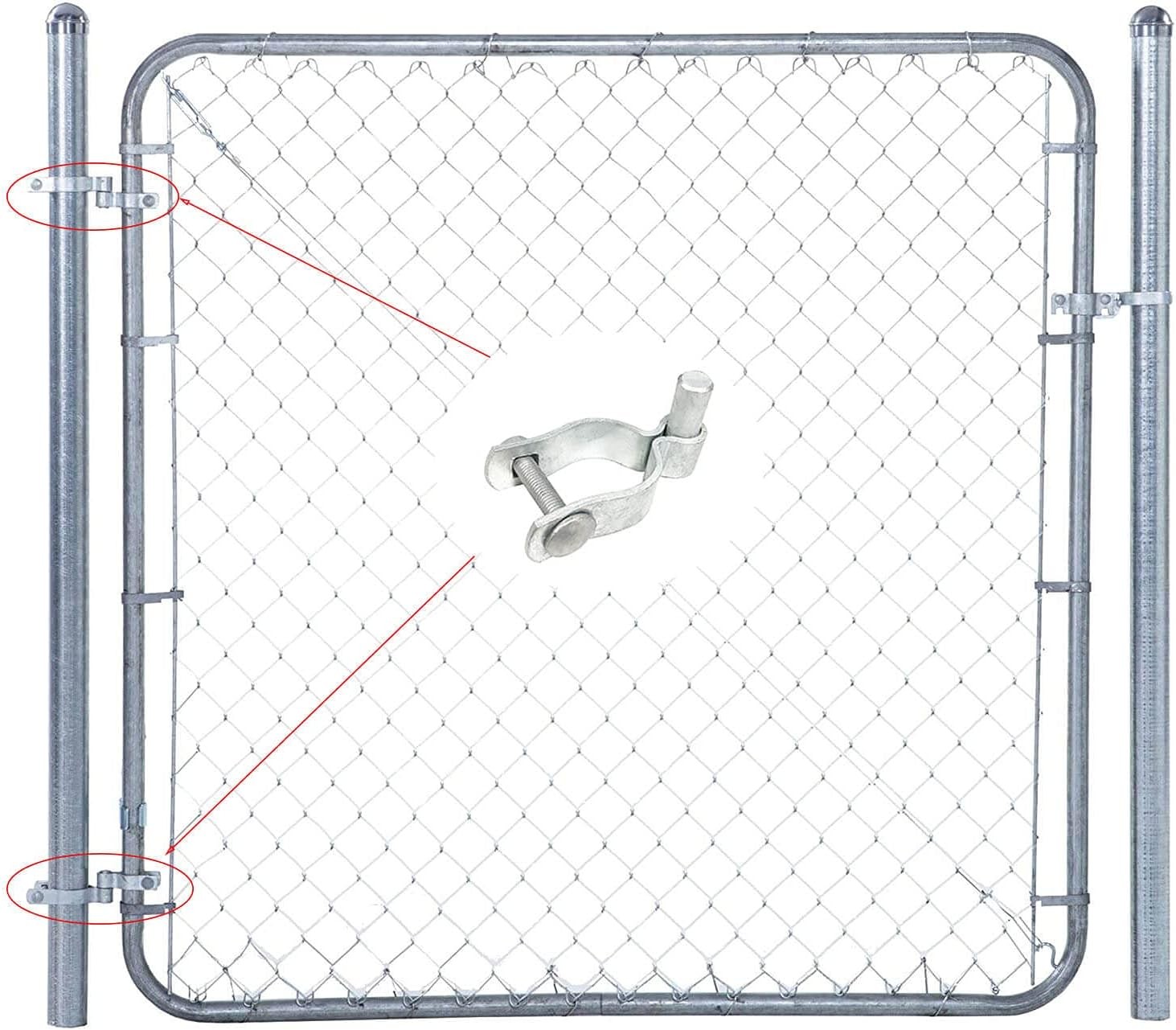 2 Pack Chain Link Fence Gate Post Hinge for 2-3/8" Outside Diameter Post/Pipe, P