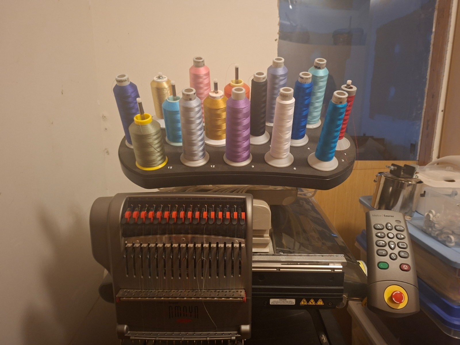 Melco AMAYA xt 16 needle Commercial Embroidery Machine w/Accessories