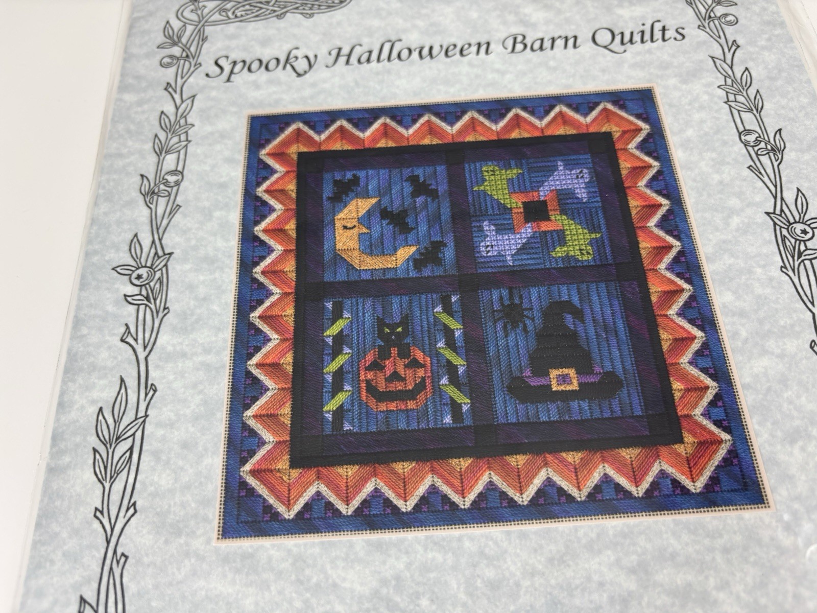 From Nancy’s Needle Spooky Halloween Barn Quilts Needlepoint Pattern 1S