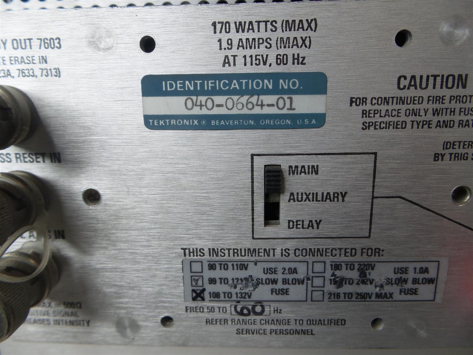 Tektronix 7623A 100MHz 2Ch Analog Oscilloscope