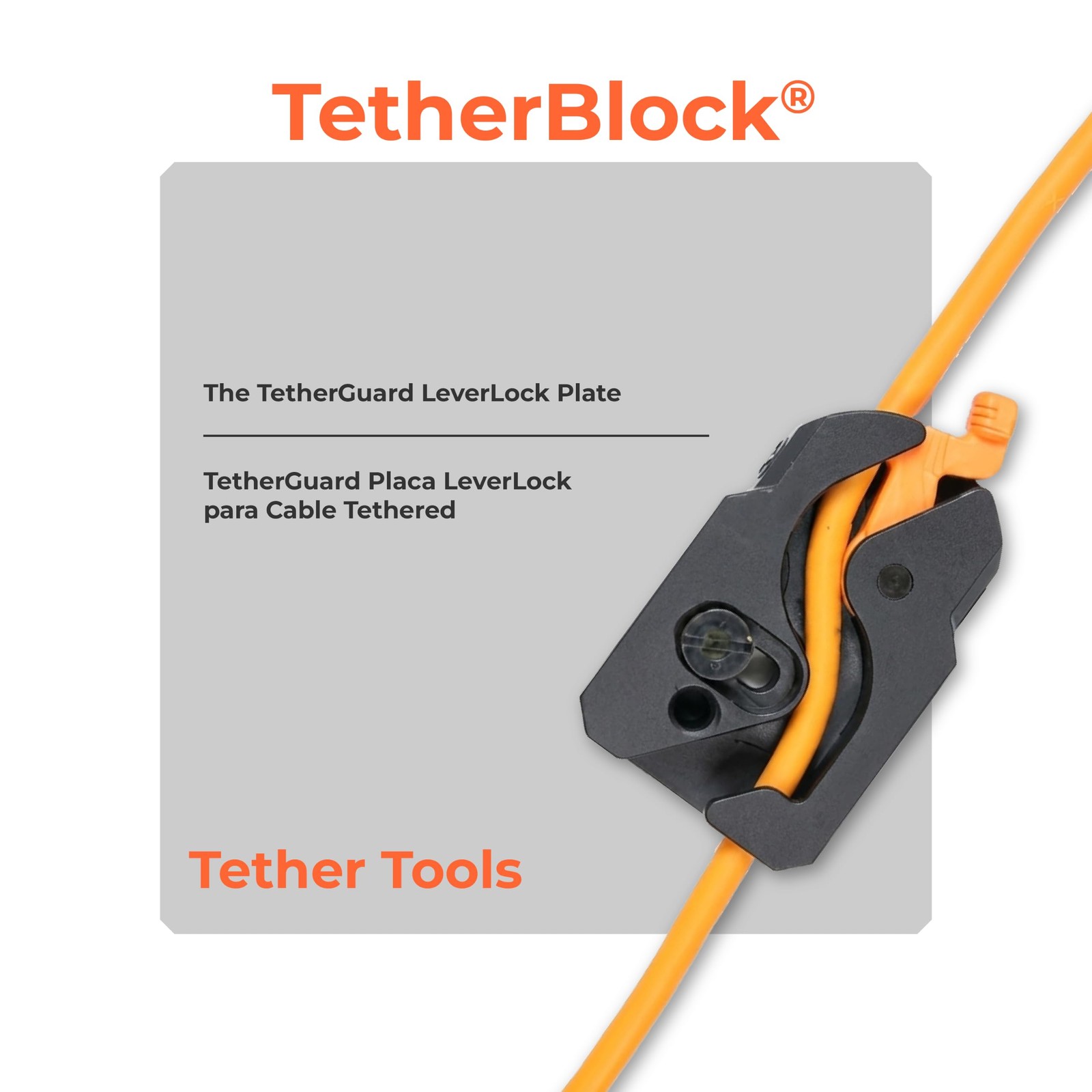 Tether Tools TetherGuard LeverLock Plate Port Protection, Tripod 0.75, Black