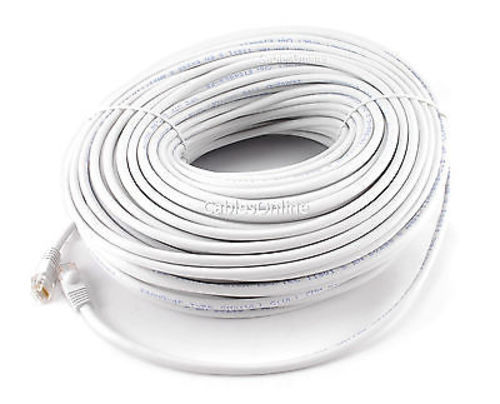 200ft CAT5e White RJ45 UTP Ethernet LAN Network 24AWG Patch Cable, U-200WH