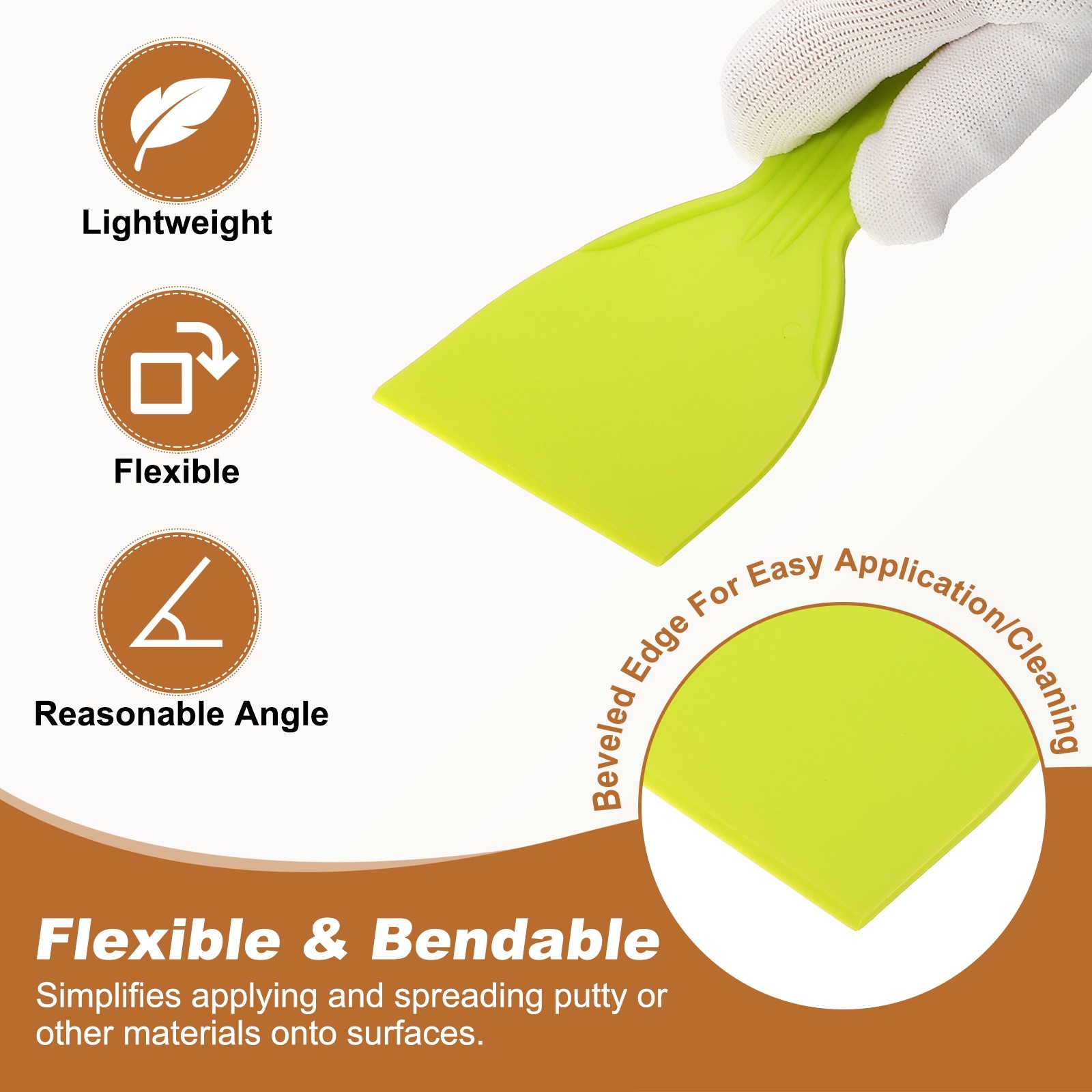 20pcs Putty Knife 3" Width Flexible Plastic Putty Knife Paint Scraper Yellow