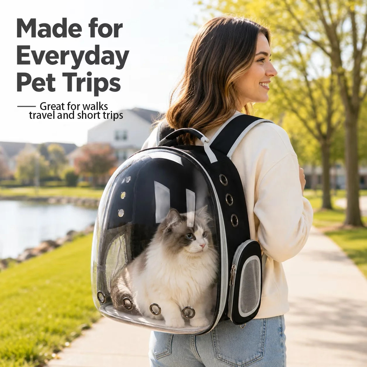 Transparent Cat & Small Dog Backpack Carrier | Airline Approved Bubble