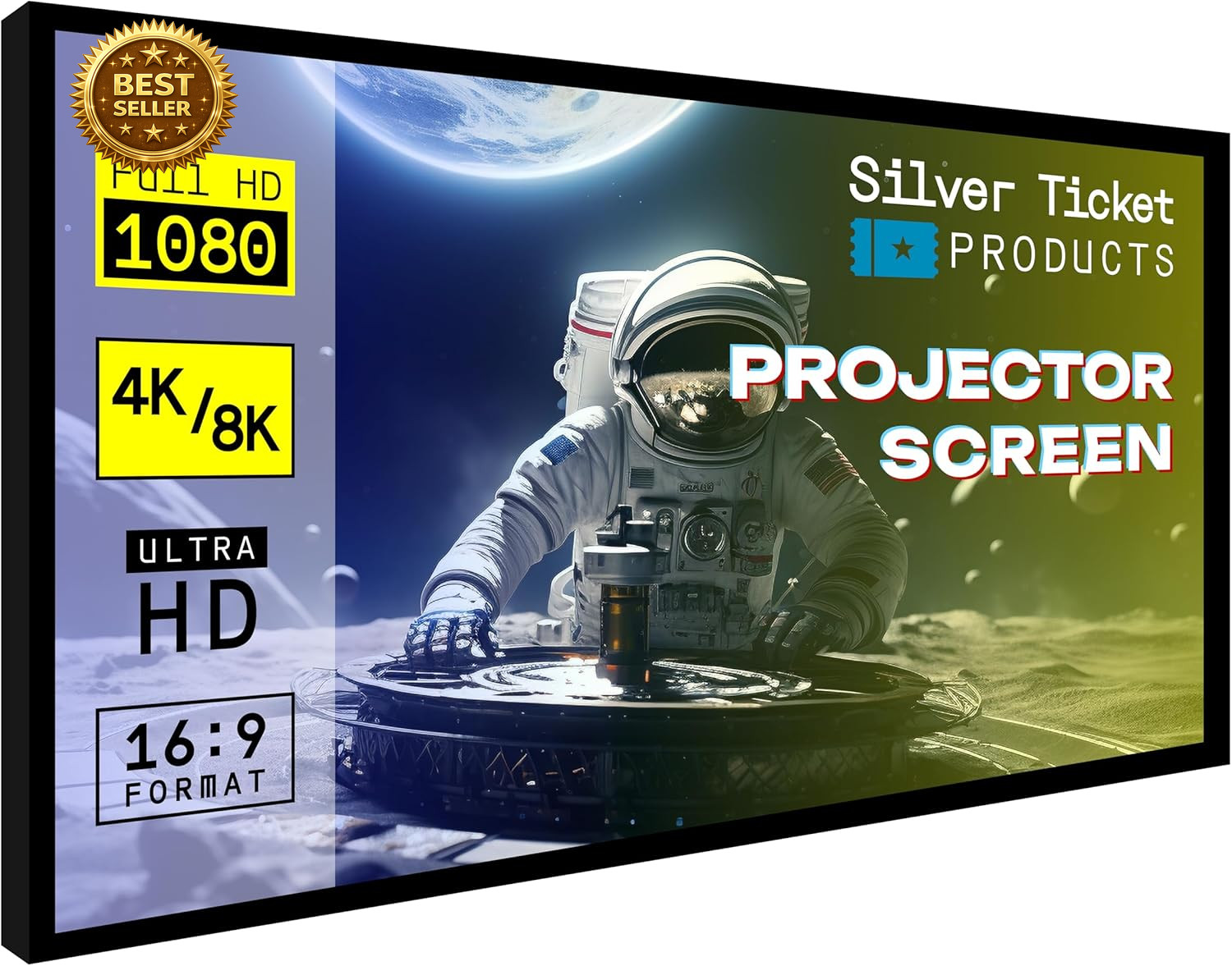 135 Inch Fixed Frame Projection Screen 4K 8K HD 16:9 Acoustic Woven Screen 3D TV