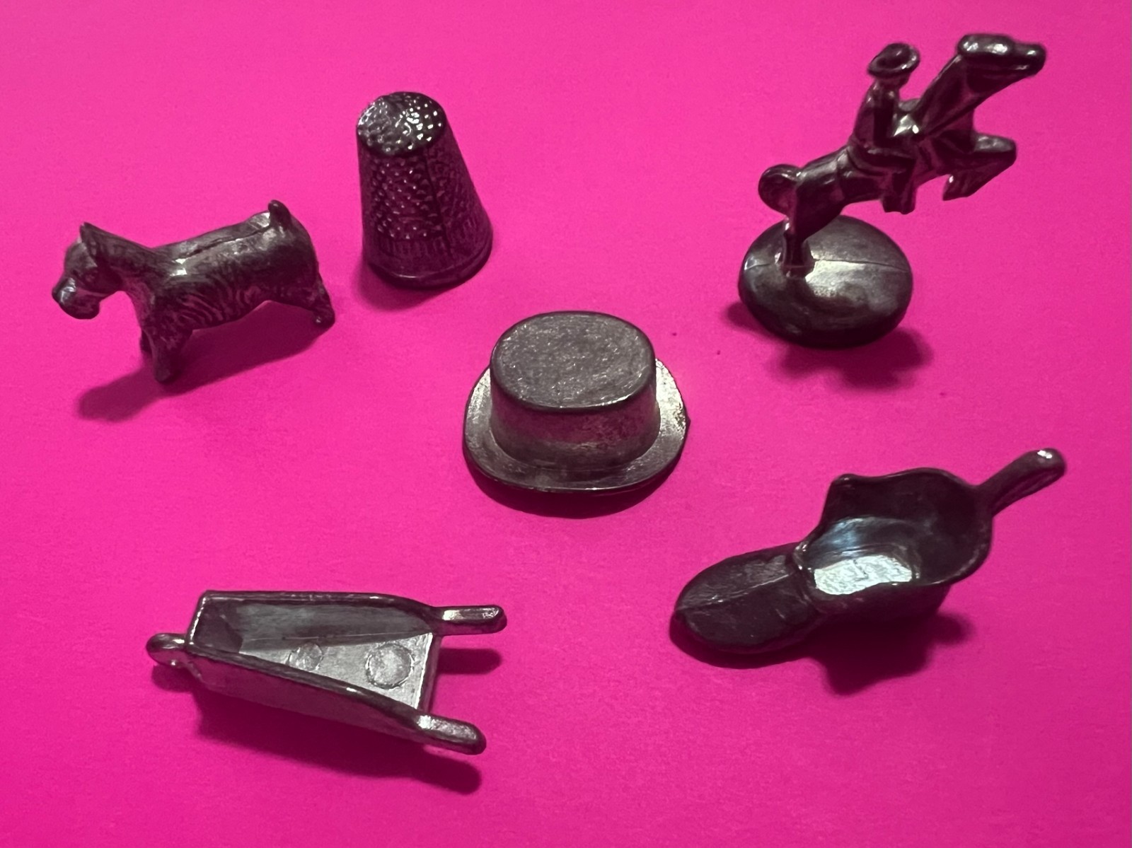 Vintage Monopoly Game Pieces Replacement (6) Pewter Metal