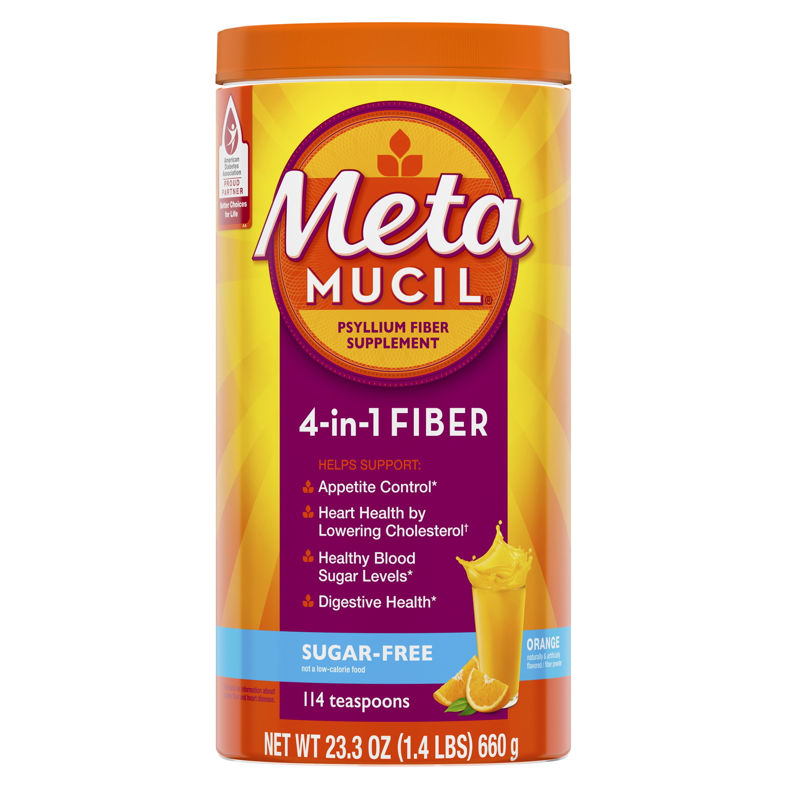 Metamucil Fiber Supplement, Sugar Free Fiber Powder for Daily Digestive Health
