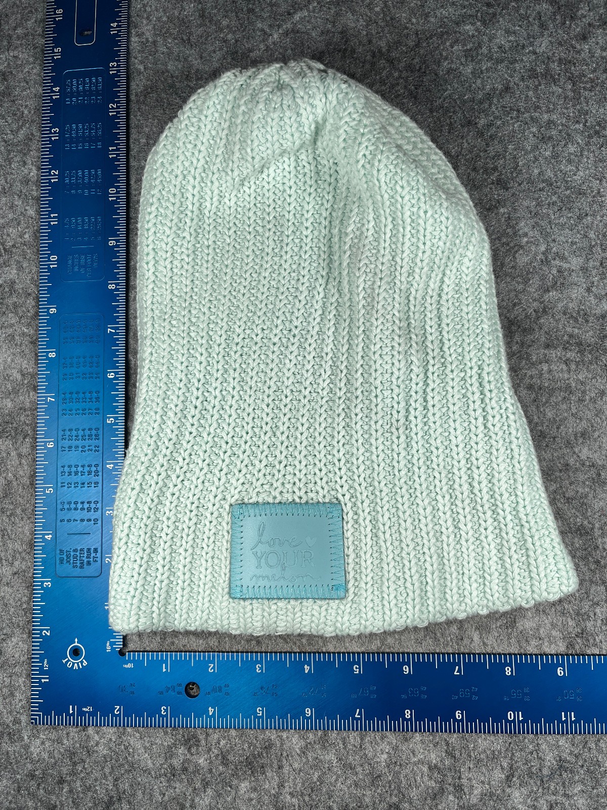 Love Your Melon Beanie Toque Women One Size Blue Knit Cotton Blend Made USA Ski