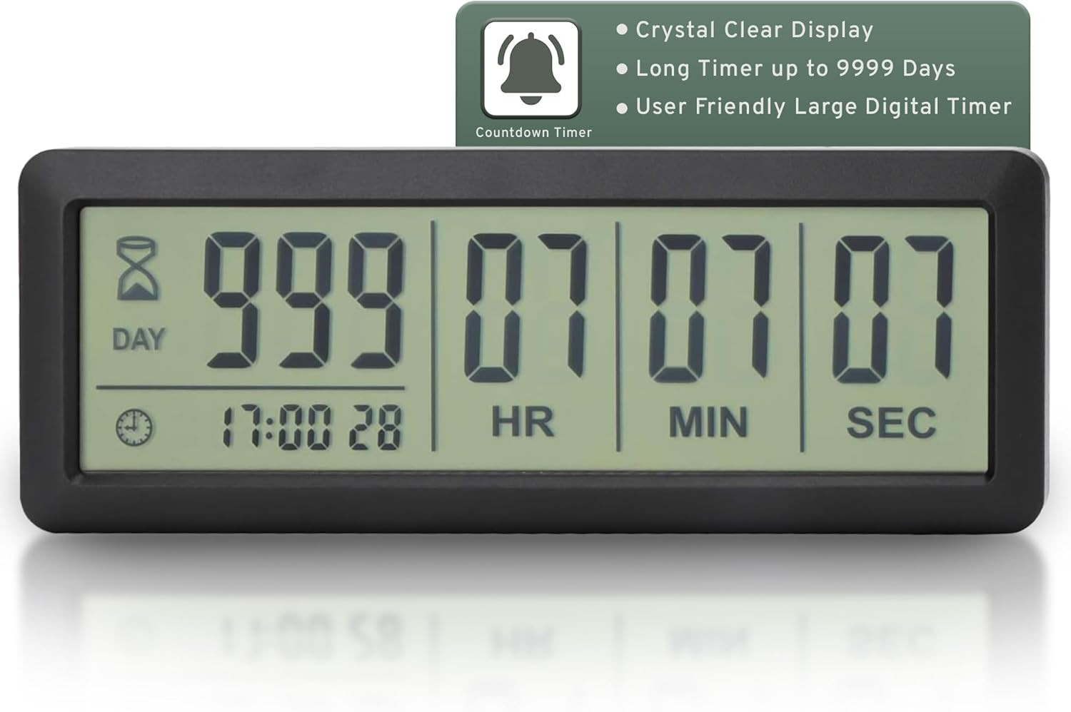 Large LCD Digital Countdown Clock - up to 999 Days - Countdown and Retirement