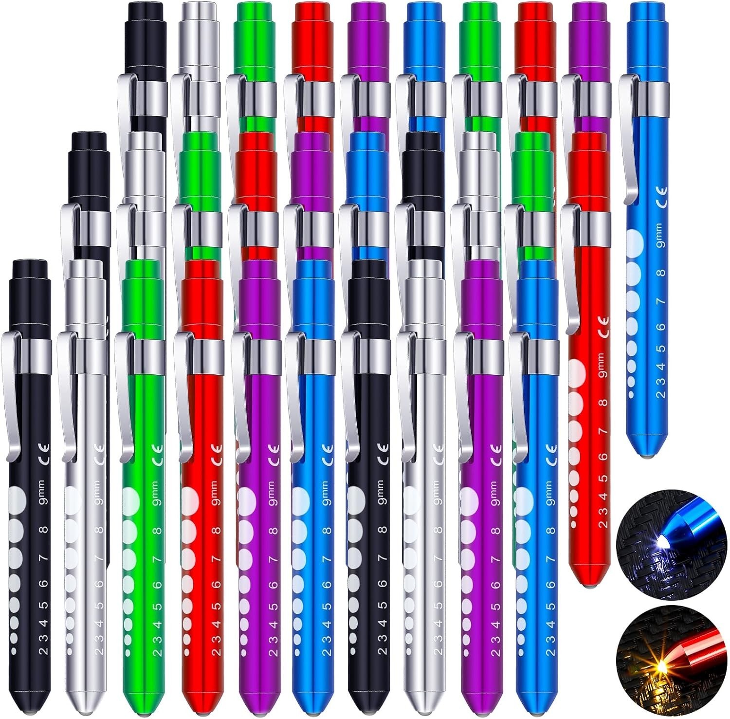 Reusable Pen Light with Pupil Gauge (30 Pack)