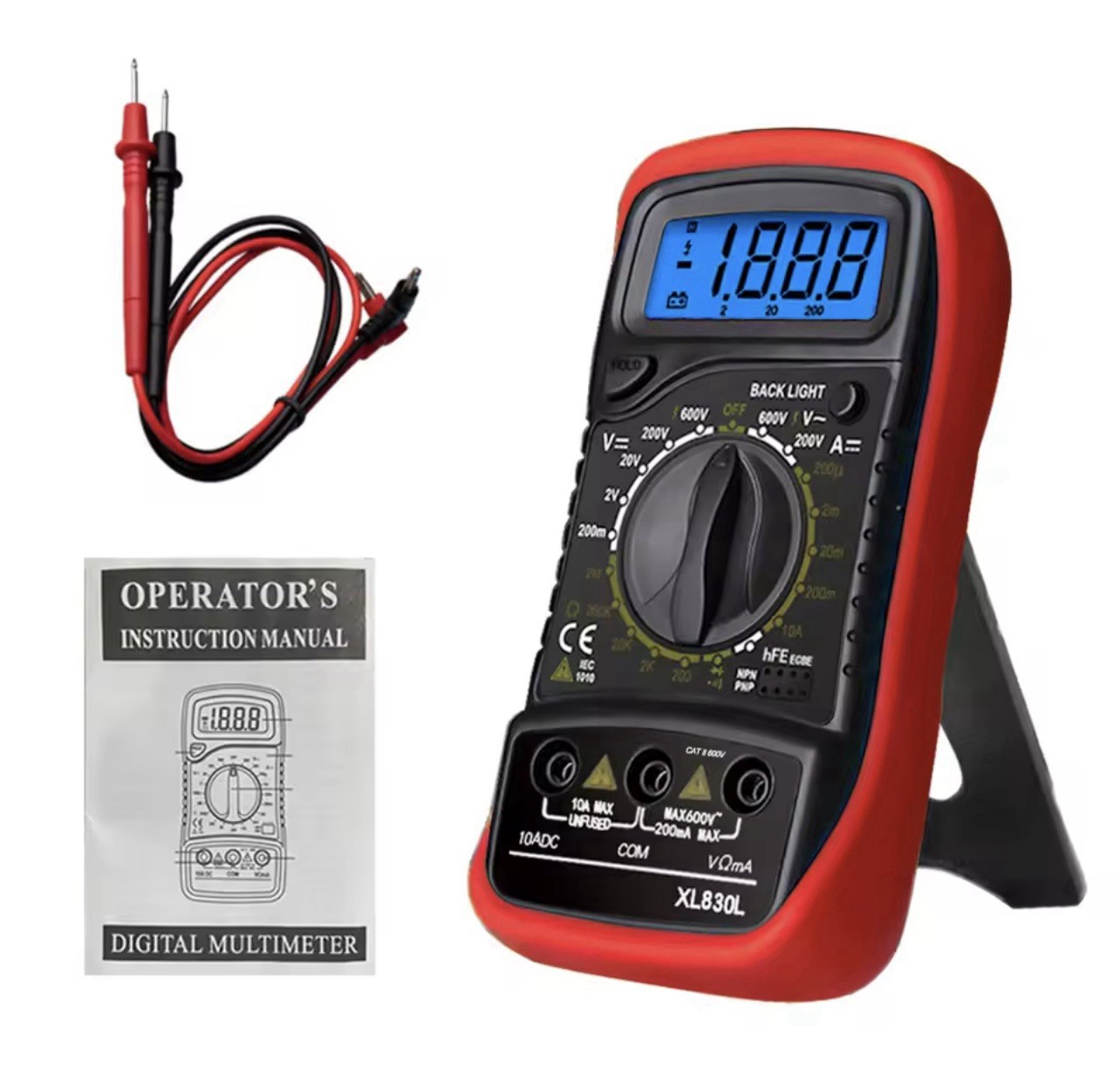 Digital Multimeter AC DC Voltmeter Ammeter Ohmmeter Volt Tester Meter XL830L USA