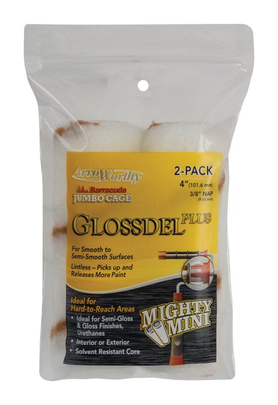 Arroworthy 4-glp3jct/p Glossdel Plus Paint Roller Cover, 4" X 3/8"