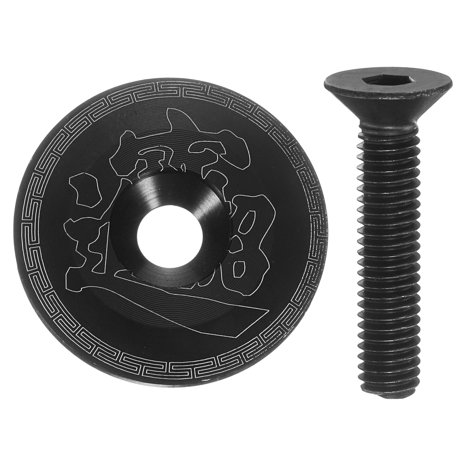 1 1/4" OD Bicycle Headset Stem Top Cap for Mountain Bicycle, Black