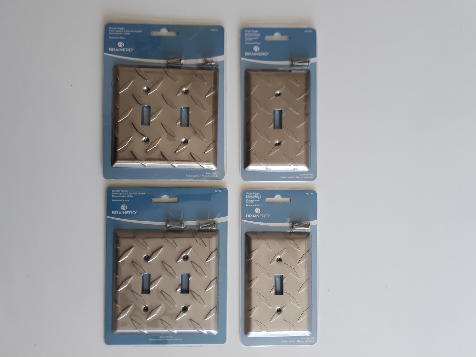 Brainerd - Satin Nickel Toggle Standard Wall Plate Bundle