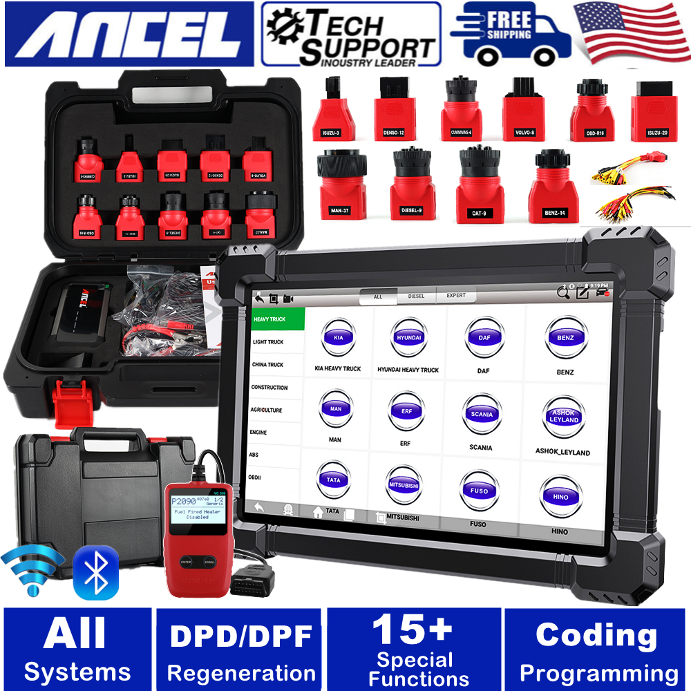 24V 12V Diesel Heavy Duty Truck Scanner All System Diagnostic Coding Progrmming