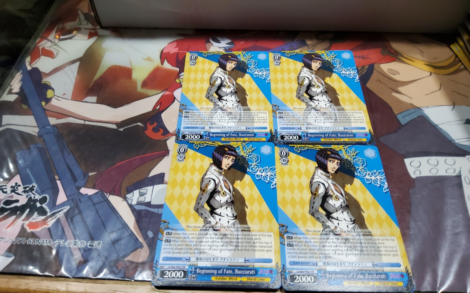 BEGINNING OF FATE, BUCCIARATI X 4 PR WEISS SCHWARZ ENGLISH