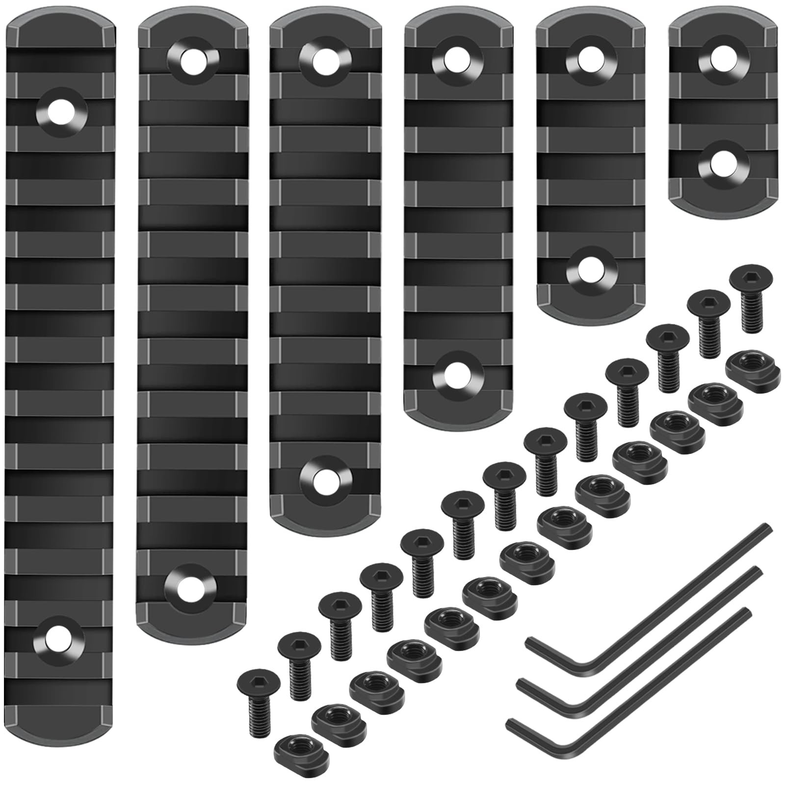 Single Picatinny Rail Section Pic Rails Adaptor 3 5 7 9 11 13 Slots Black