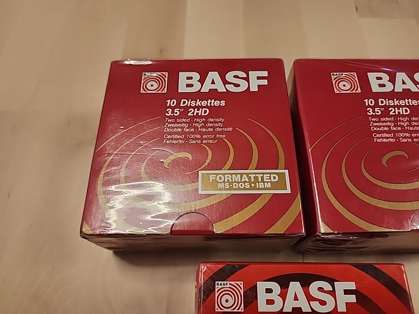 3 Boxes Of BASF 10-Pack Diskettes 3.5" 2HD DOS Formatted (30 Diskettes Total)