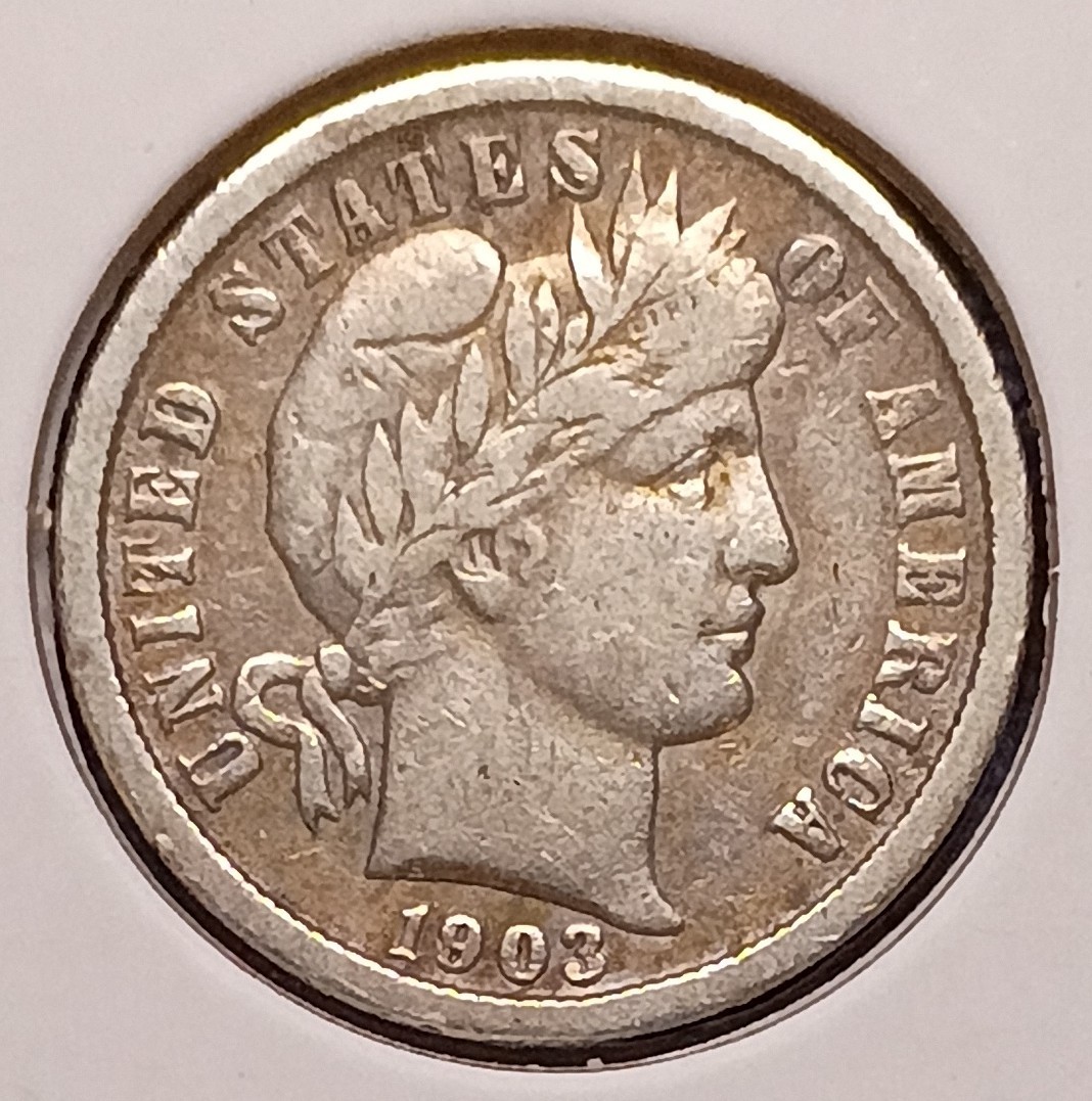 1903 BARBER DIME -- Very Fine- (VF-)
