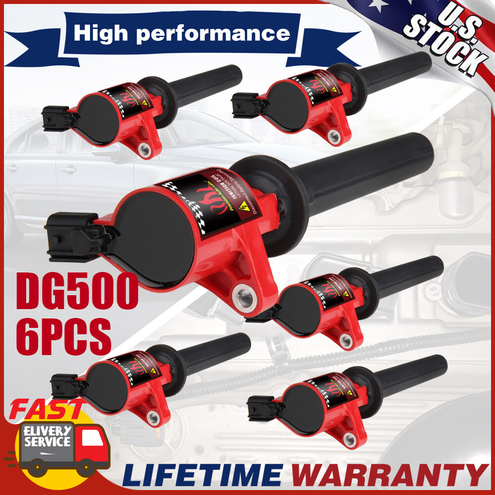 High Performance Ignition Coil 6 Packs For Ford Escape Taurus Mazda 3.0L V6 RED