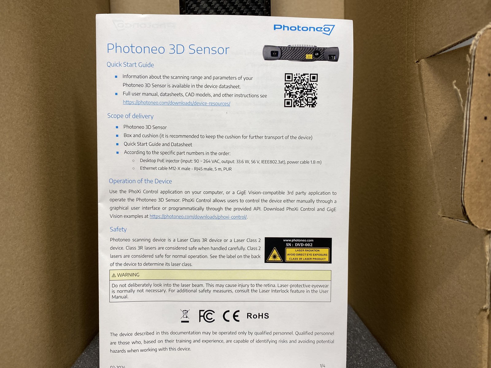 Photoneo PhoXi 3d Scanner XL Gen2