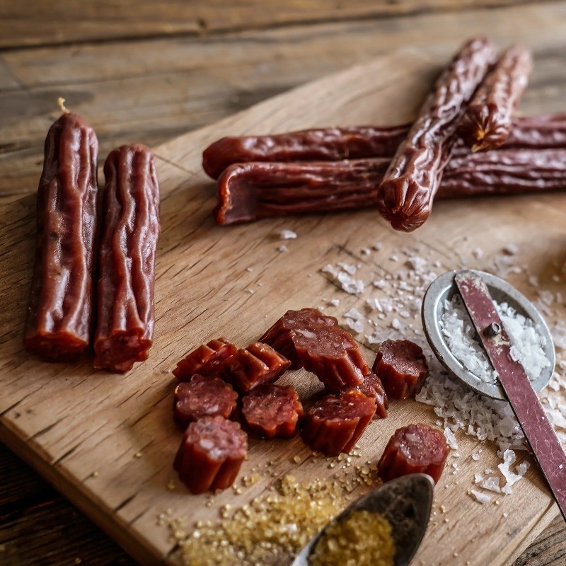 (4 pack) Double Smoked Sausages 12oz, Shelf-Stable Resealable Bag