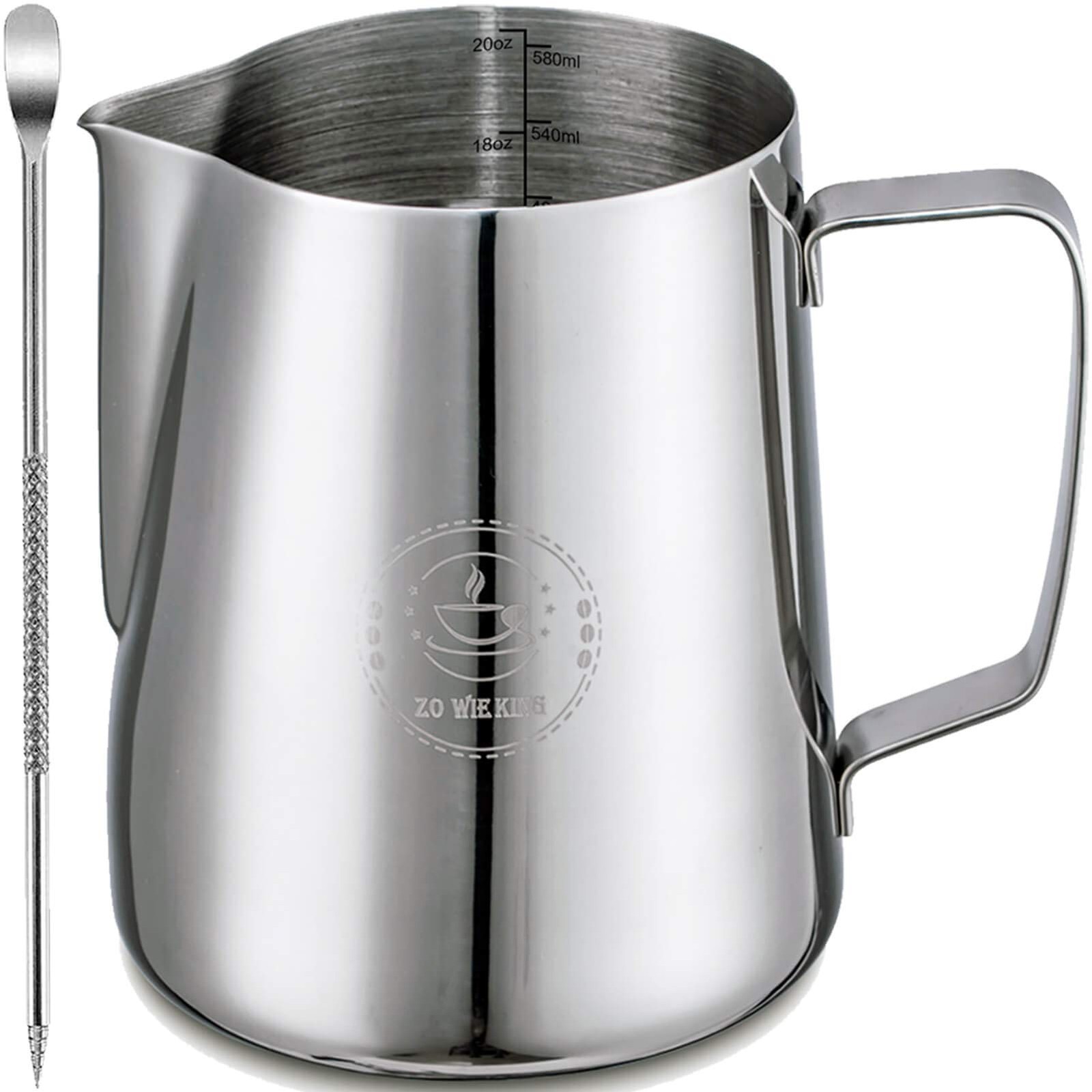 Milk Frothing Pitcher 20oz,Espresso Steaming Pitchers 600ml,Espresso Machine ...