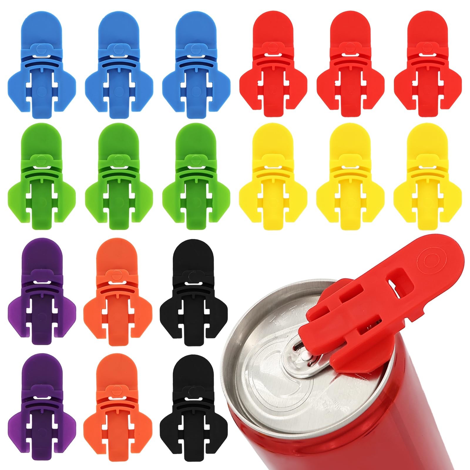 18 Pack Soda Can Opener, Manual Easy Tab Opener and Drink Protector for Coke,...