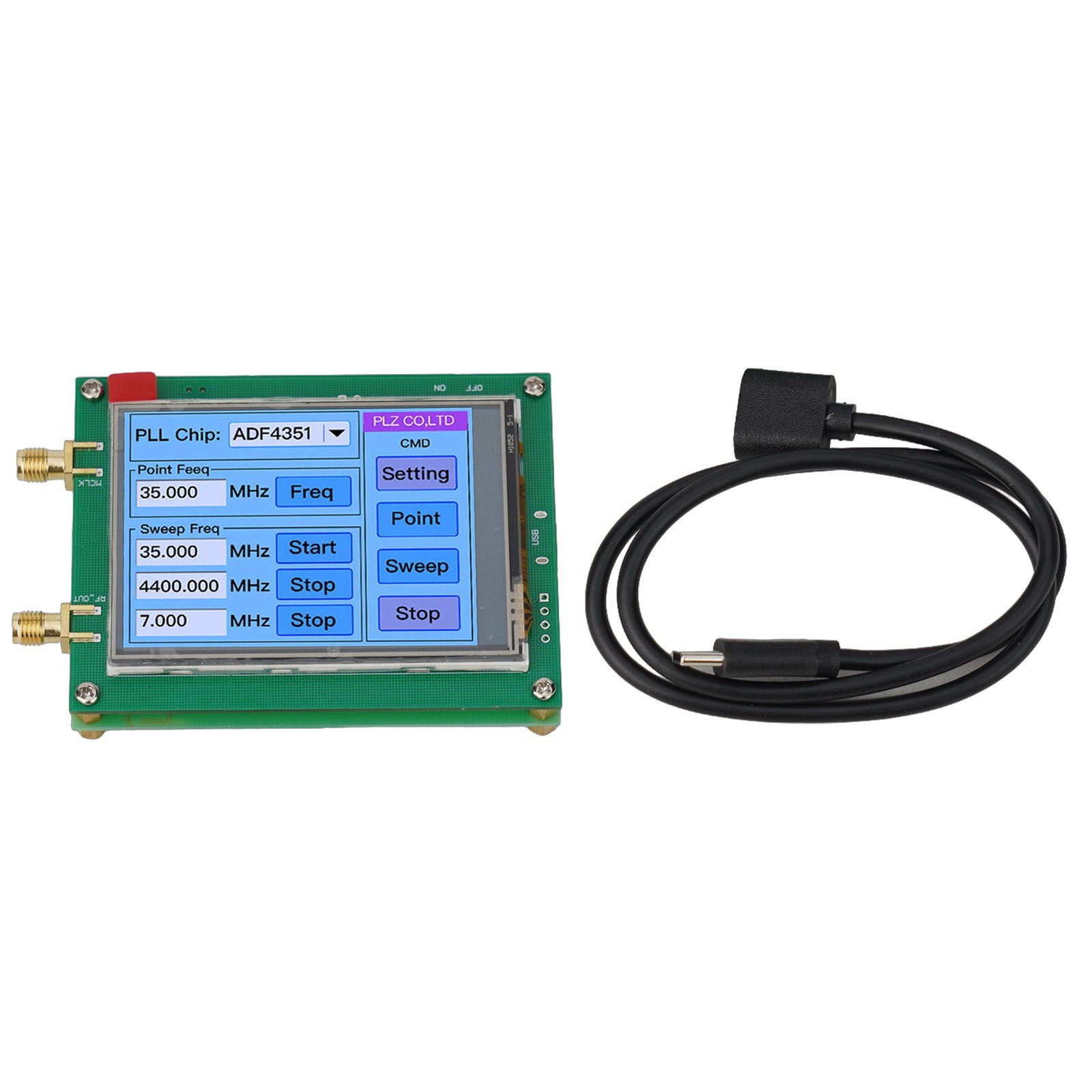 ADF4351 35M 4 4G Touch Screen RF Signal Generator With PLL Sweep Function