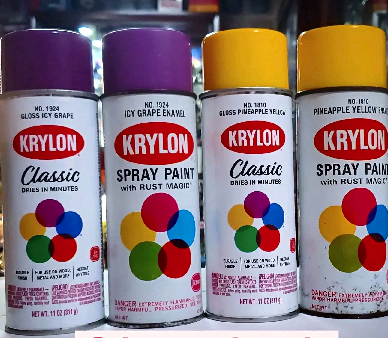 Krylon Classic Spray Paint Gloss Icy Grape & yellow Enamel MPN 1924 11 oz
