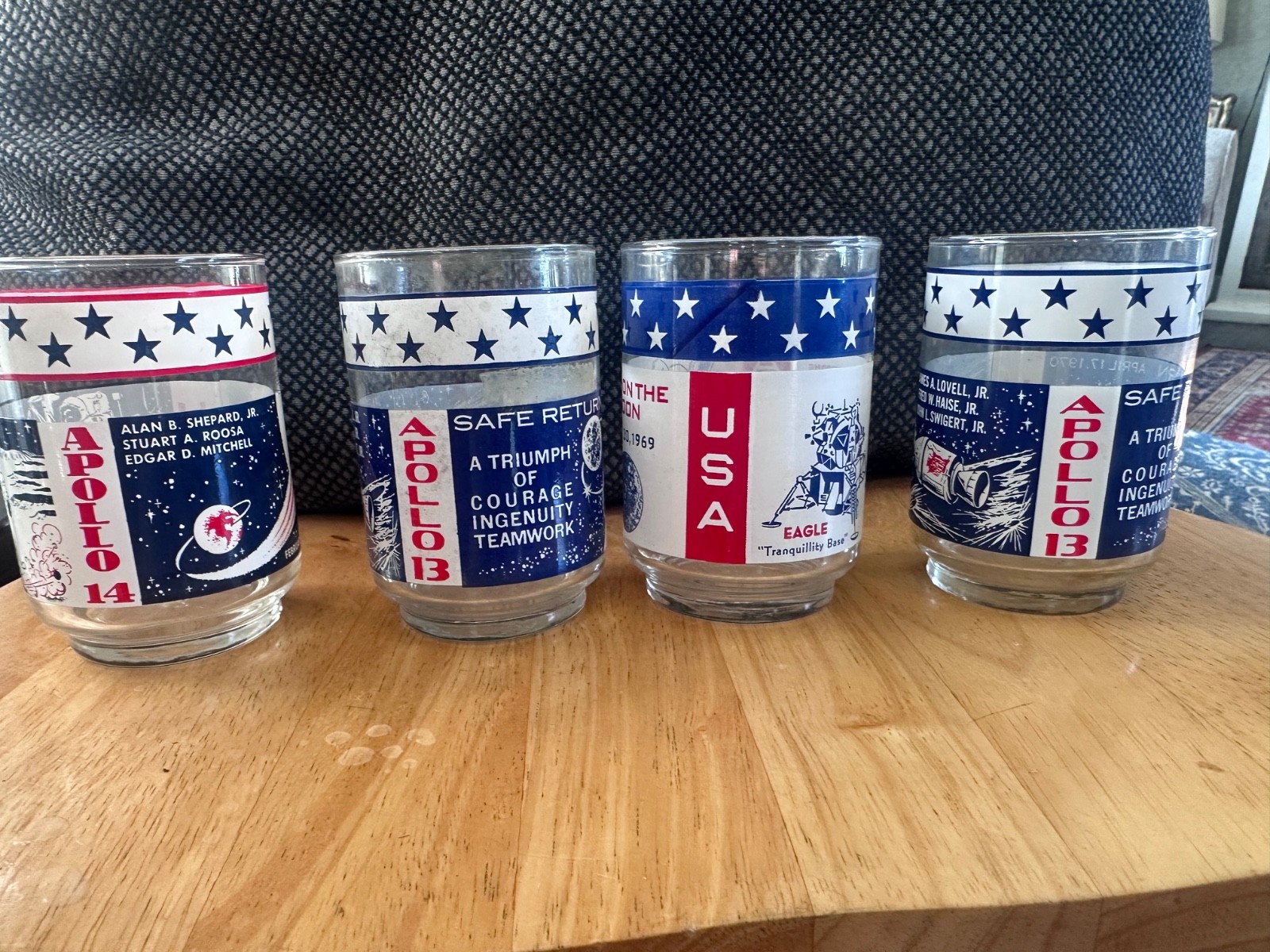 Vintage Apollo NASA Glass Set Federal Glass Moon Landing Apollo 11 13 14 Retro