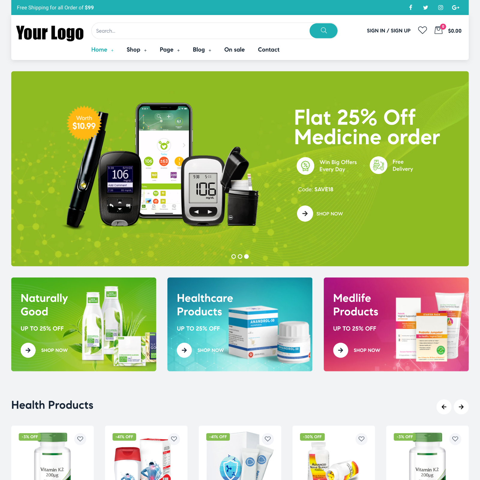 Pharmaceutical Website Design with Free 5GB VPS Web Hosting
