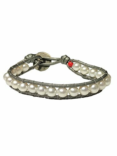 Pearlhill - 7mm - Woven Bracelet - Silver Leather