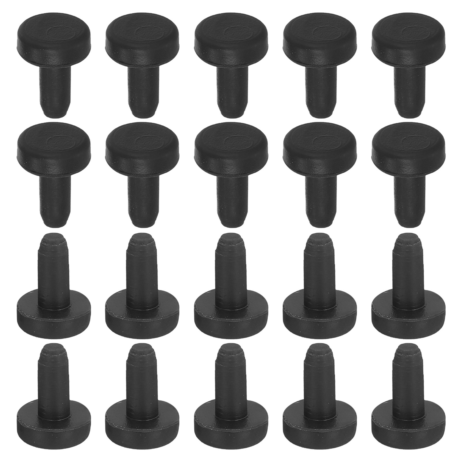 30-Pack Black Rubber Stopper Plugs, 3mm Plug Holes for 2.5-2.8mm/0.1-0.11" Hole