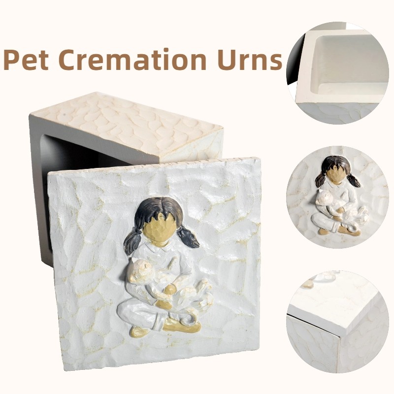 Small Keepsake Box Pet Urn Sculpted Hand-Painted Keepsake Box Pet Urns