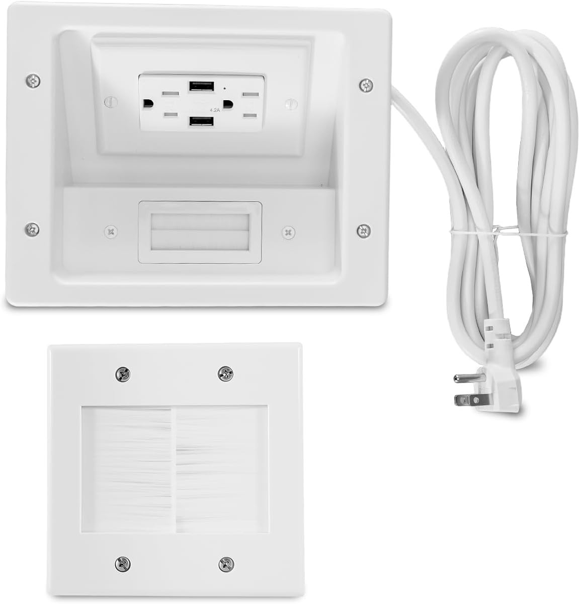 Wall Cable Concealer Kit in Wall Cable Management Kit 9 Ft Cord Plug In